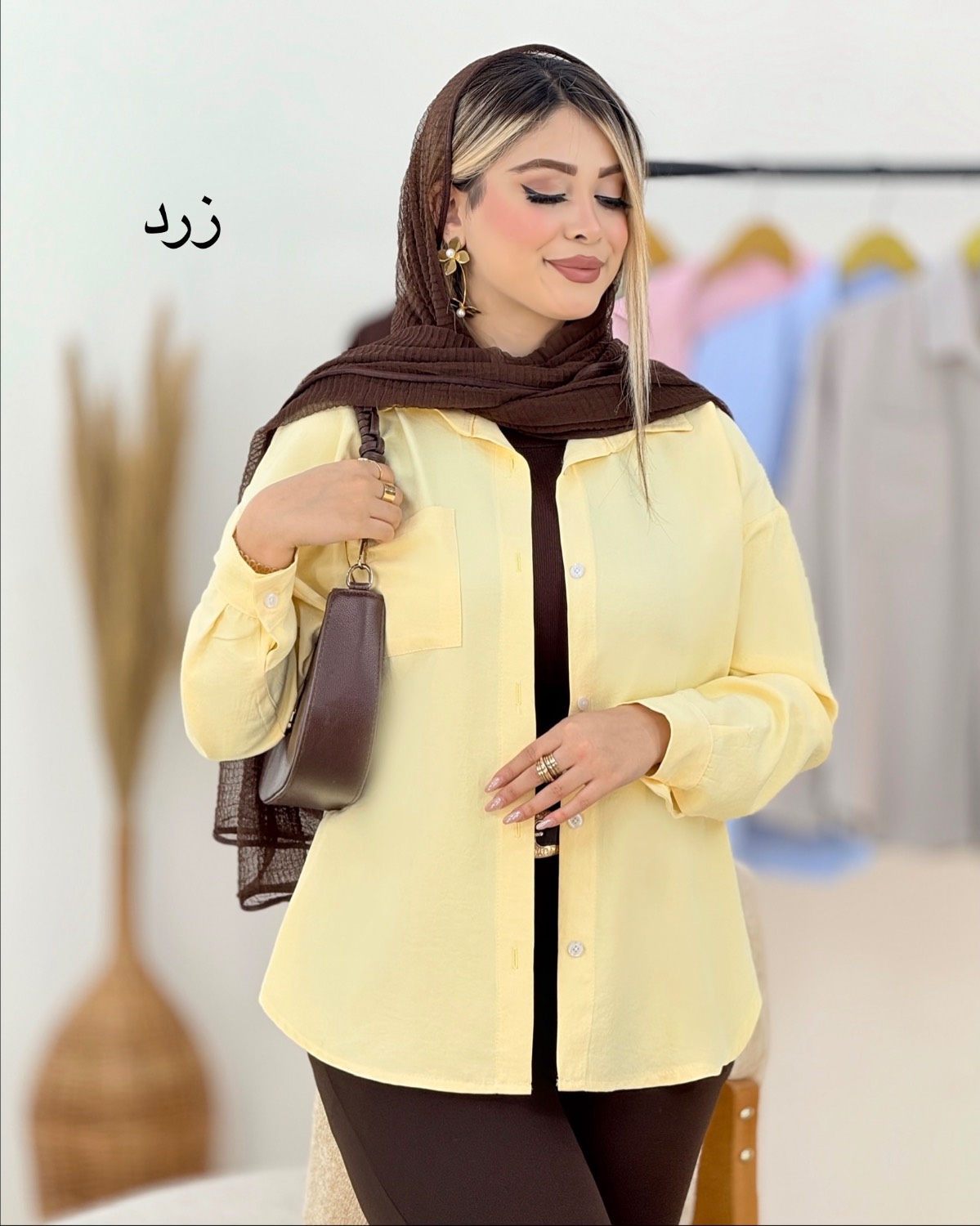 شومیز تک جیب سیلک کد i432