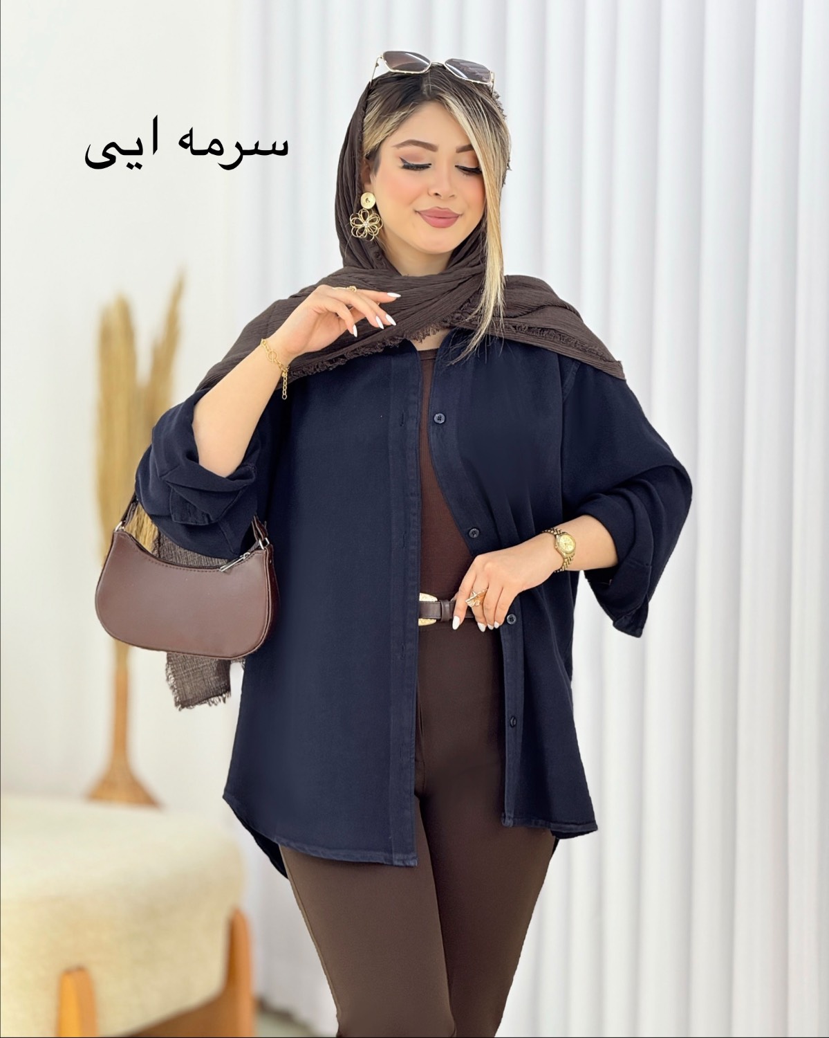 مانتو کتان آستین بلند کد i465