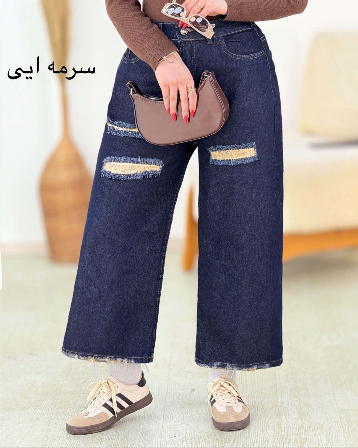 شلوار واید زاپدار کد h902