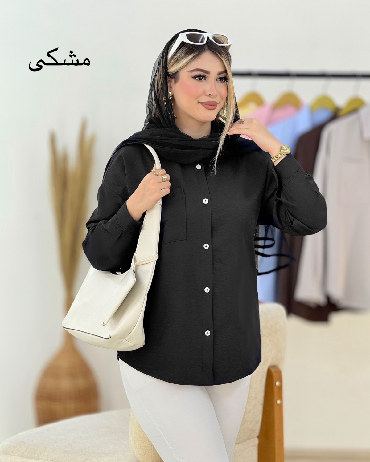 شومیز تک جیب سیلک کد i432