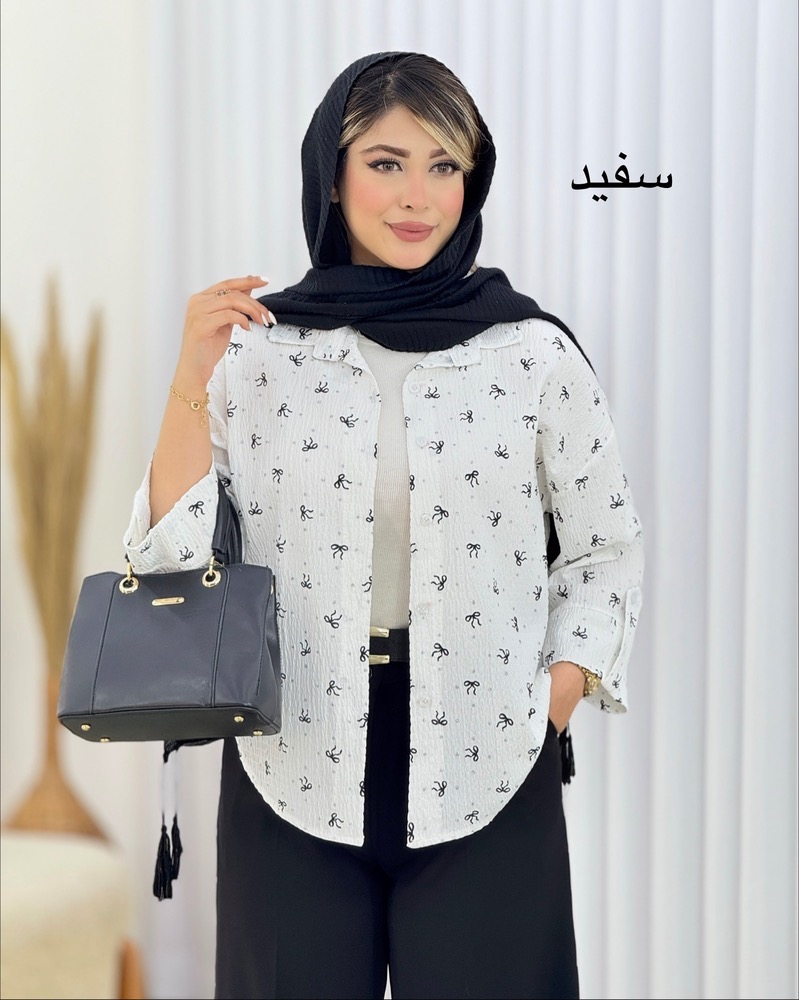 شومیز پاپیون لمه‌دار کد i631