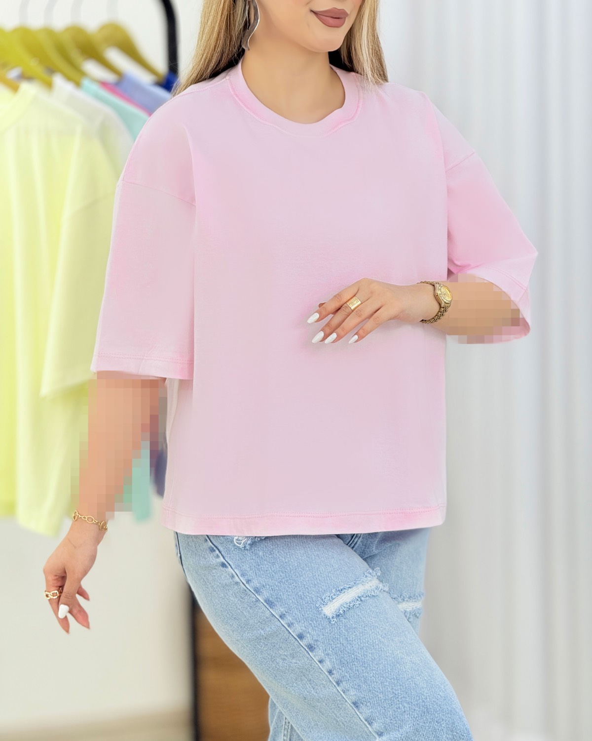 تیشرت ساده باکسی سوپر پنبه کد i469