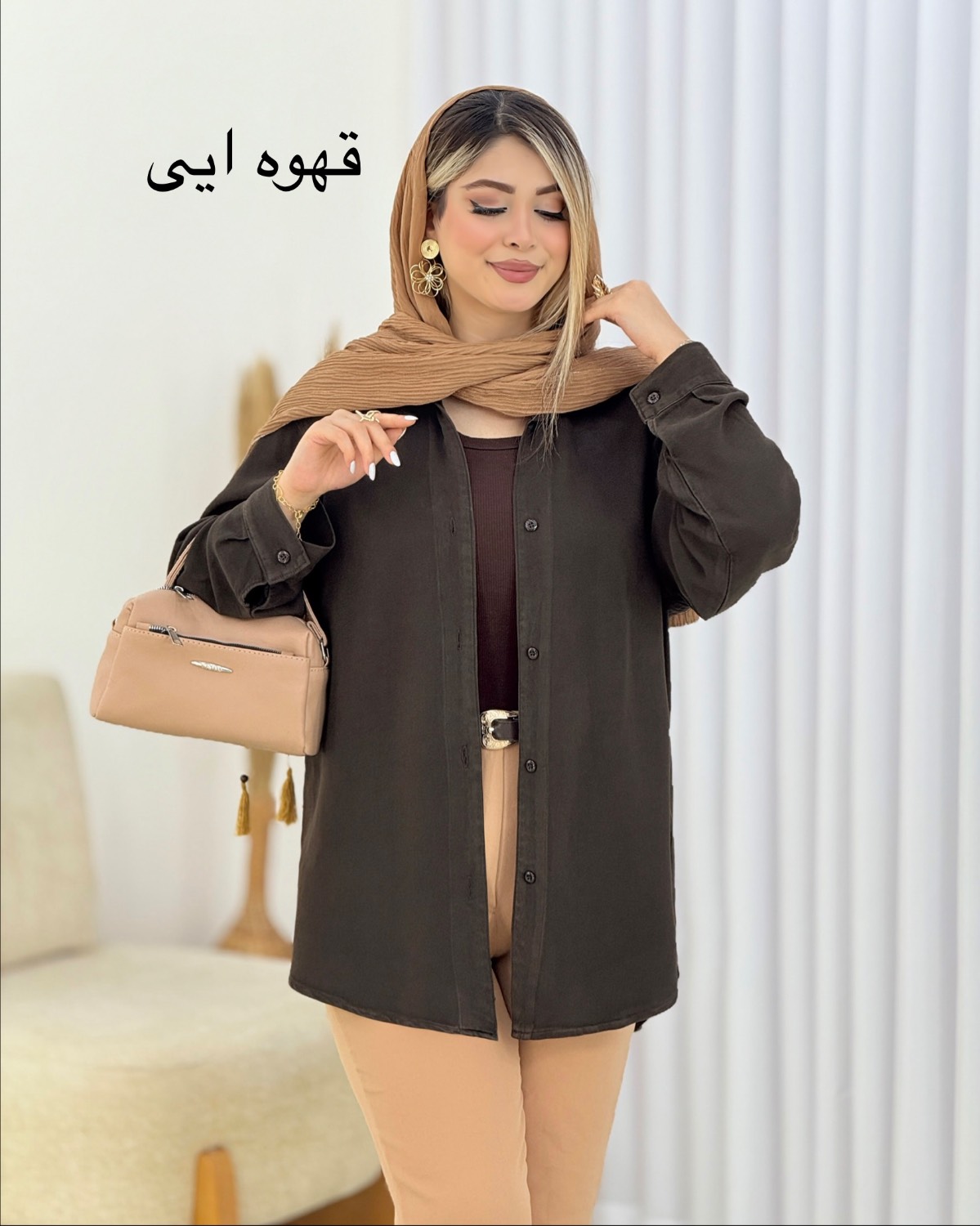 مانتو کتان آستین بلند کد i465