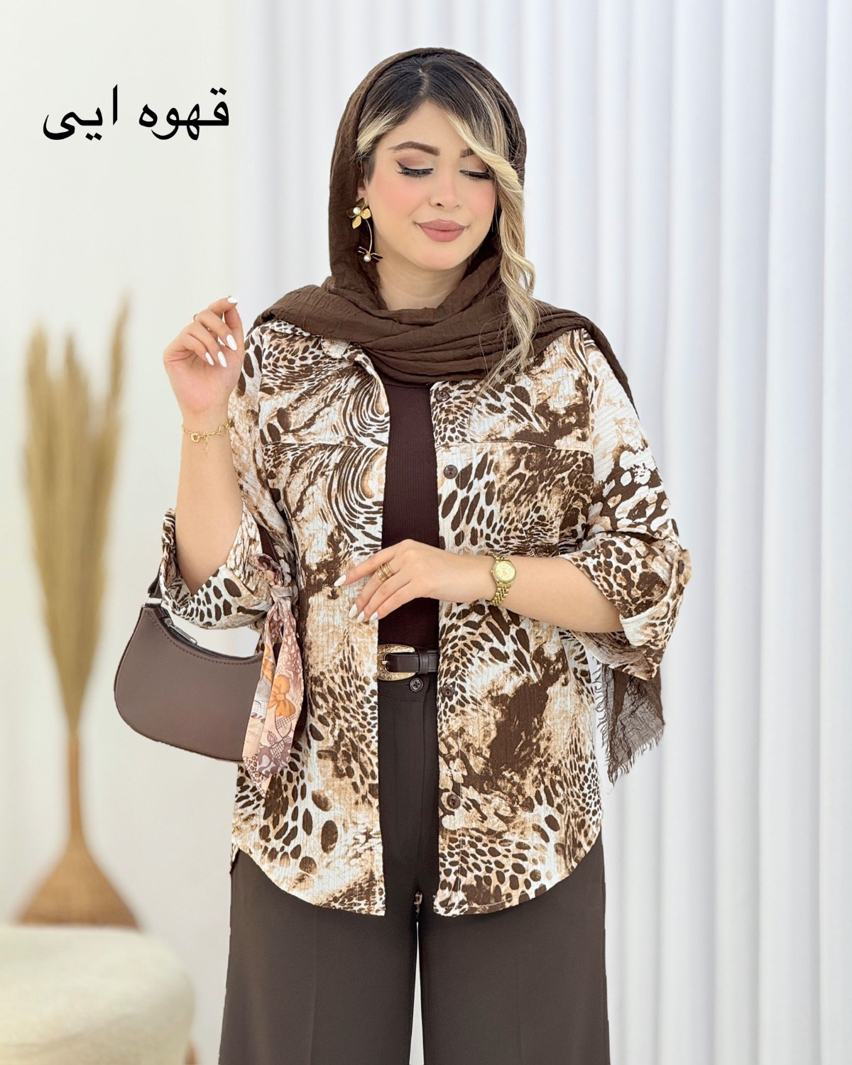 شومیز کاملس طرح پلنگی کد i557