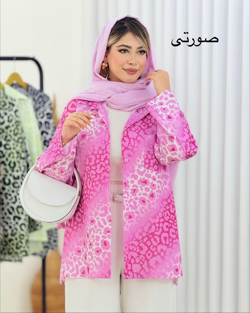 شومیز پلنگی آستین دکمه نما کدi647