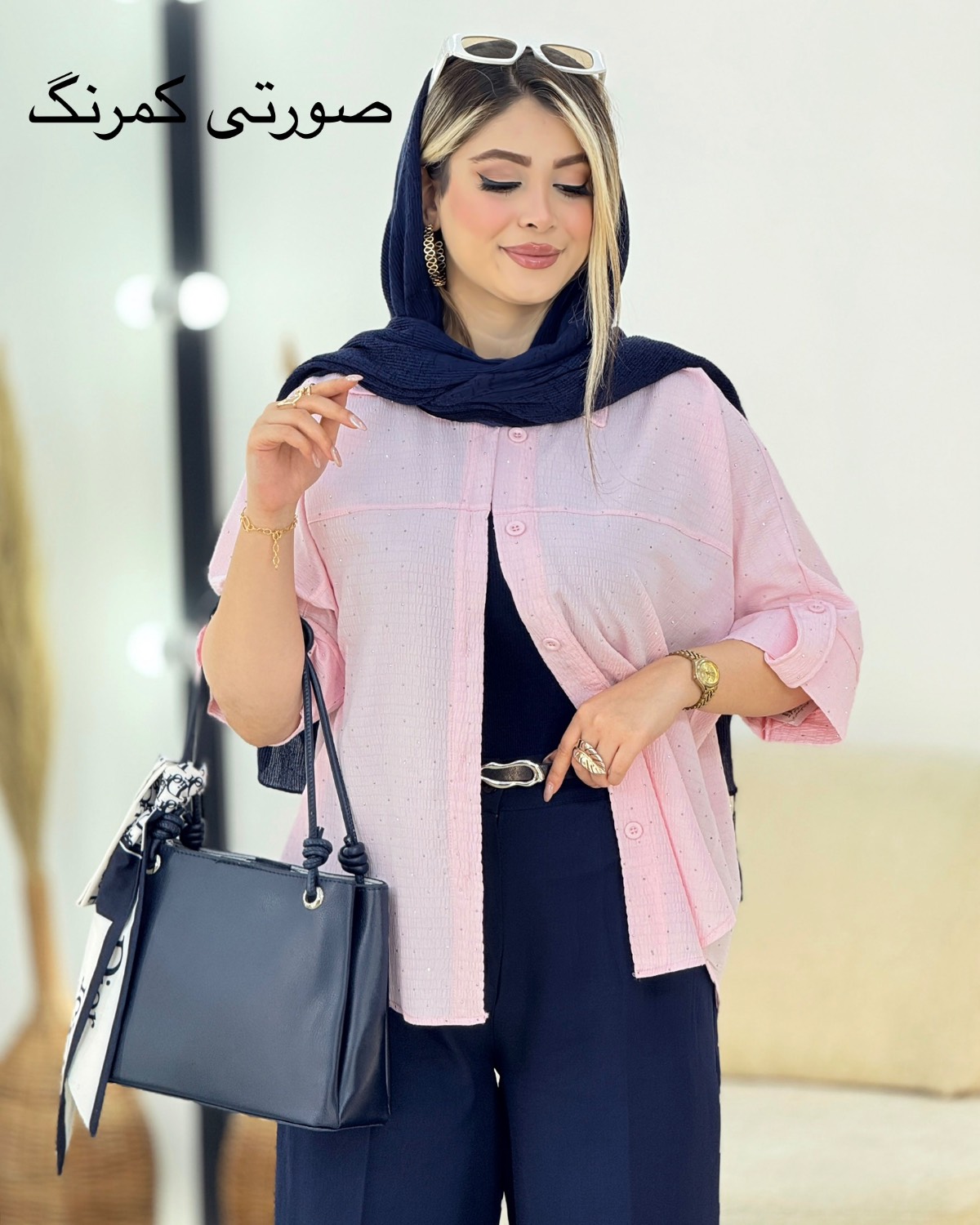 شومیز نگینی پاگون‌دار کد i456