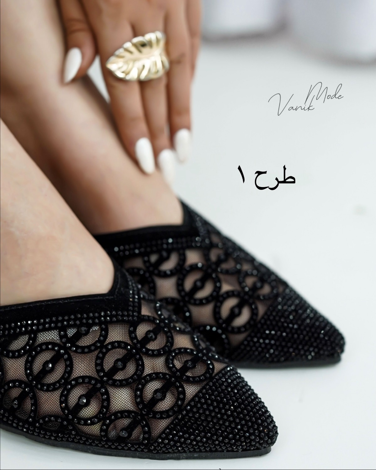 صندل جلو بسته توری نگین دار کد i572