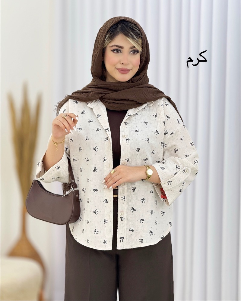 شومیز پاپیون لمه‌دار کد i631