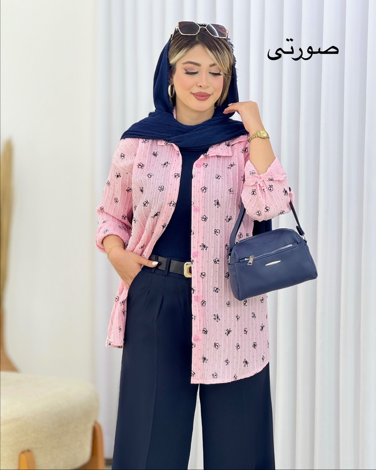 شومیز لمه طرح پروانه کد i558