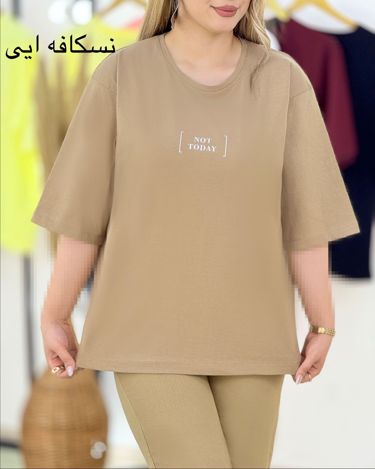 تیشرت باکسی چاپی نخ پنبه کد i415