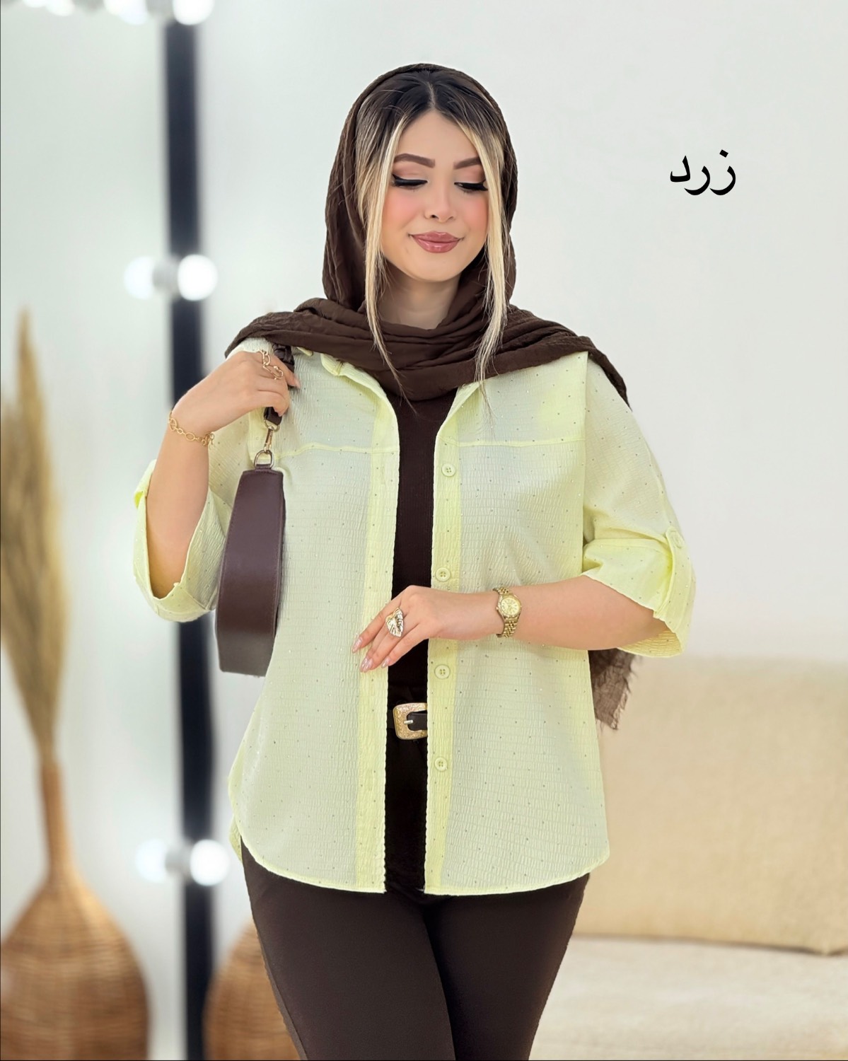 شومیز نگینی پاگون‌دار کد i456