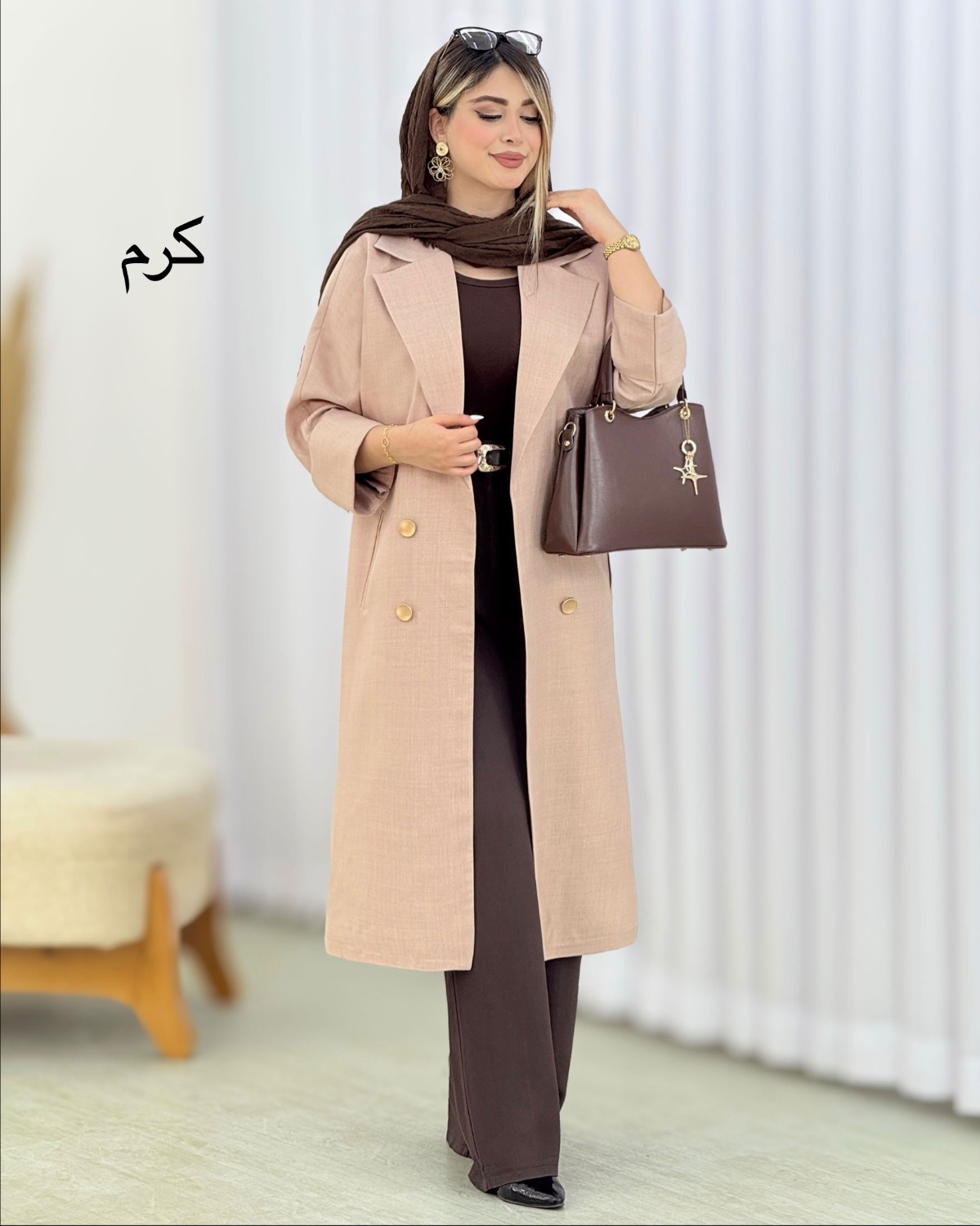 مانتو بلند دکمه نما کد i617