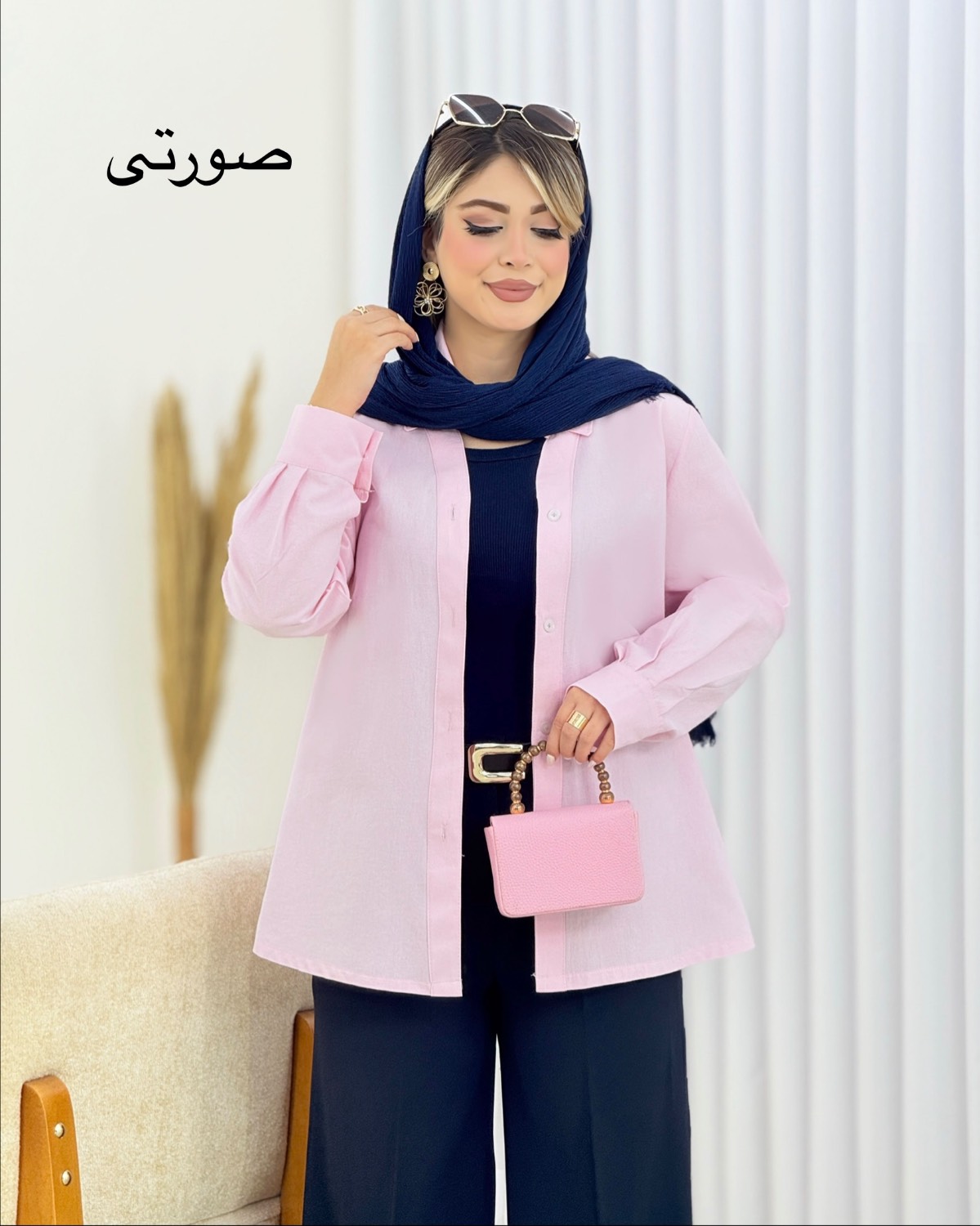 شومیز ساده جلو دکمه کد i463