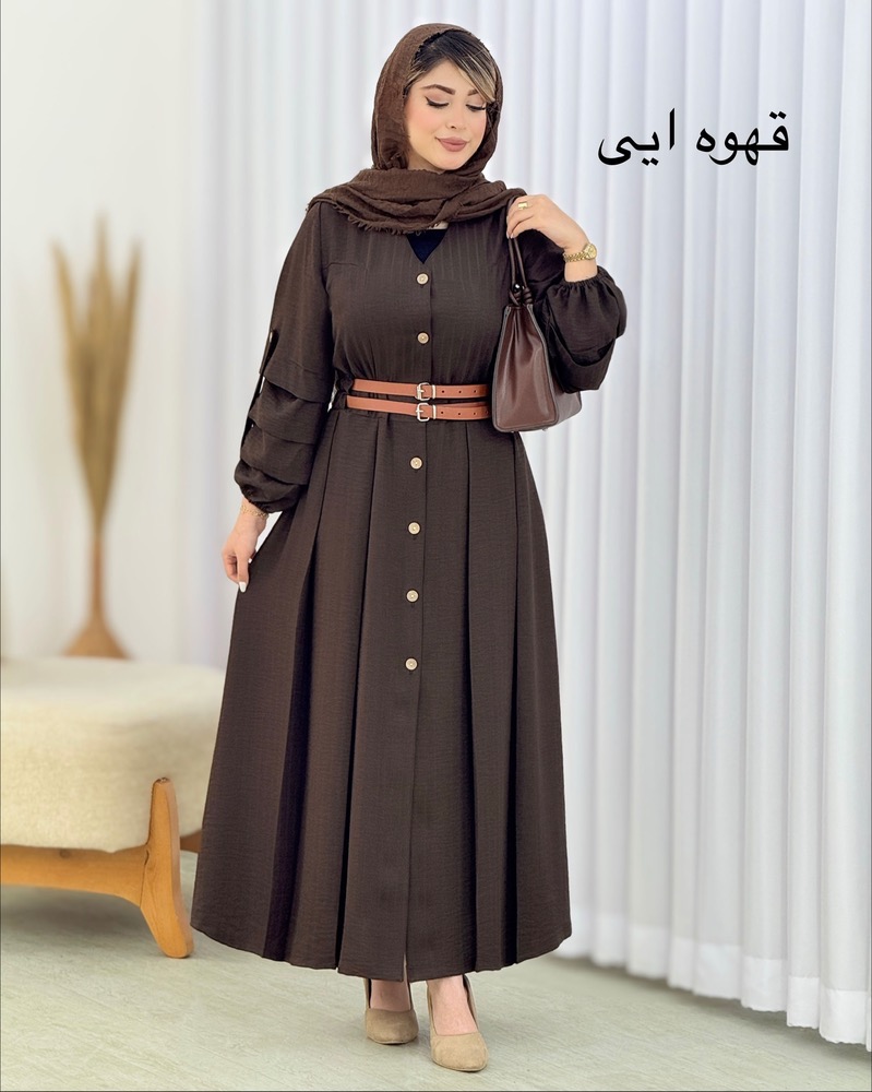 پیراهن شانتون دو کمربندی کد i696