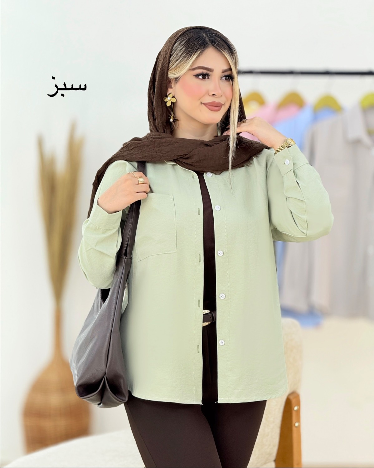 شومیز تک جیب سیلک کد i432