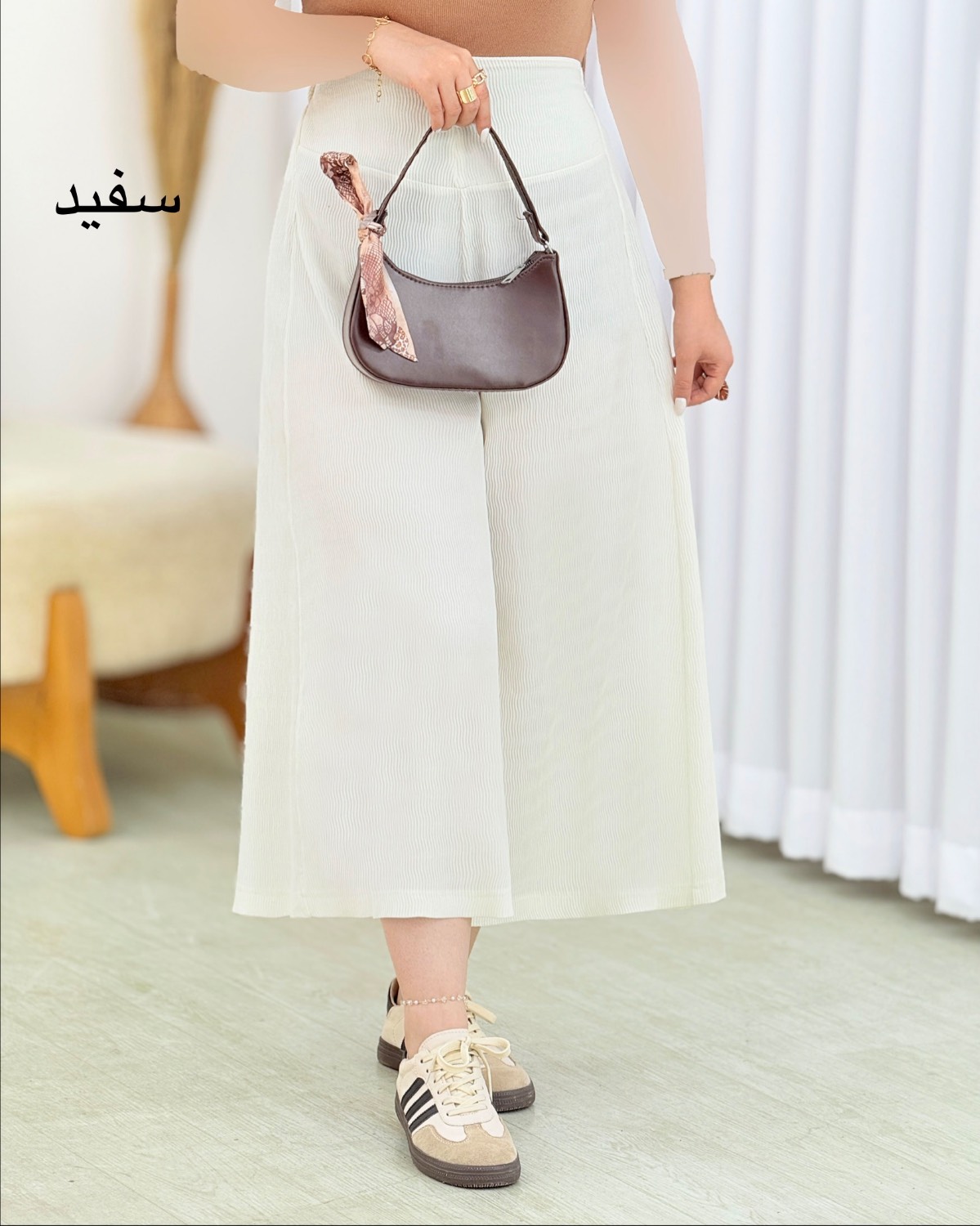 دامن شلواری پلیسه کمرکش کد i490
