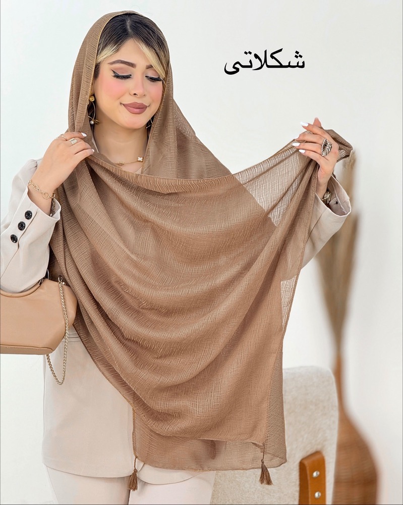 شال کریشه منگوله‌دار رنگی کد i537
