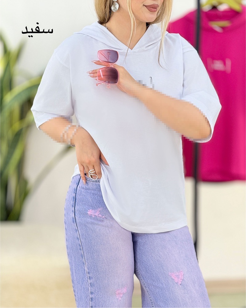 تیشرت باکسی کلاه‌دار کد i416