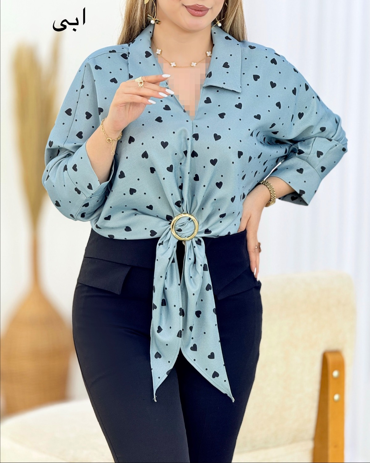 شومیز جلو گره قلبی کد i618