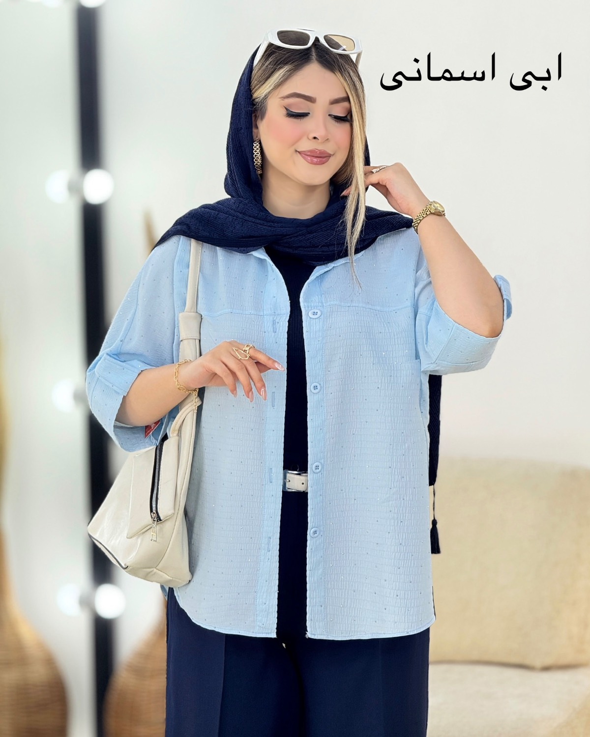 شومیز نگینی پاگون‌دار کد i456