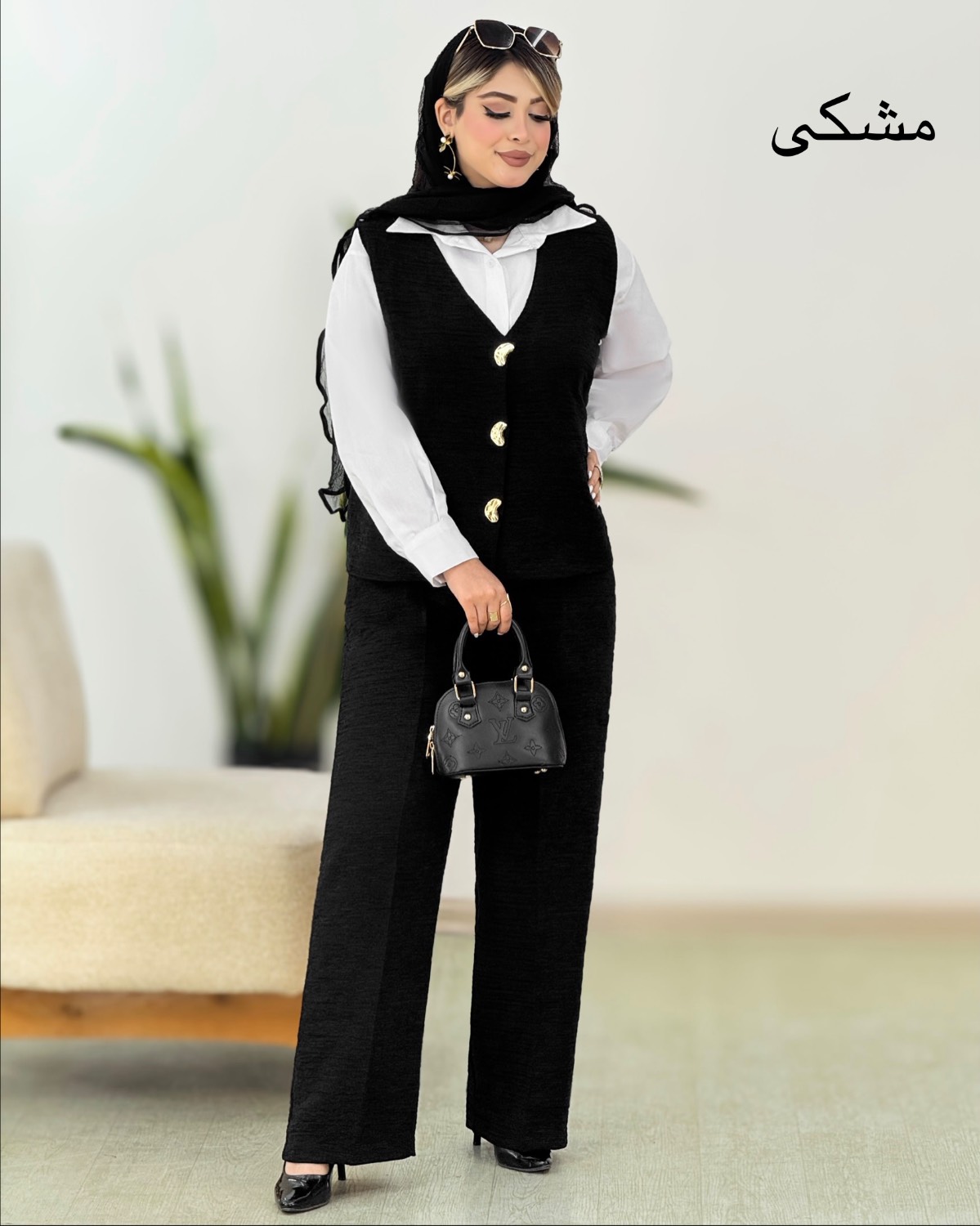 ست جلیقه و شلوار شانتون ژاکارد کد i496