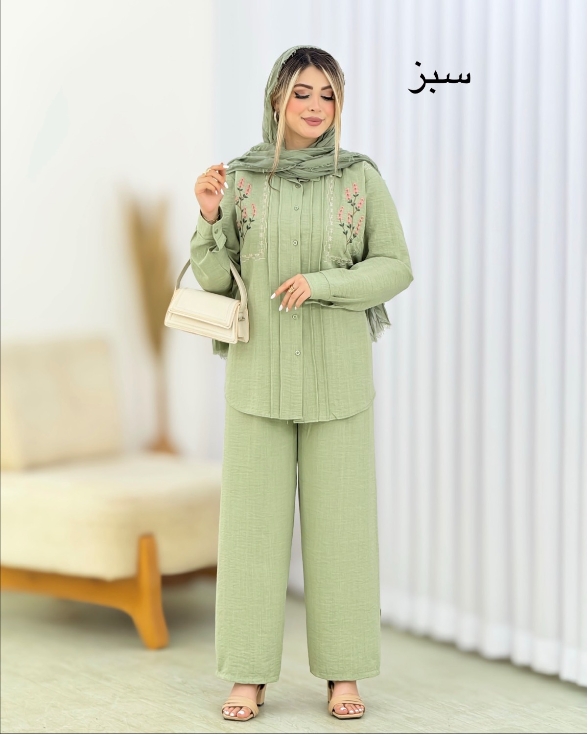 ست شومیز و شلوار گلدوزی کد i569