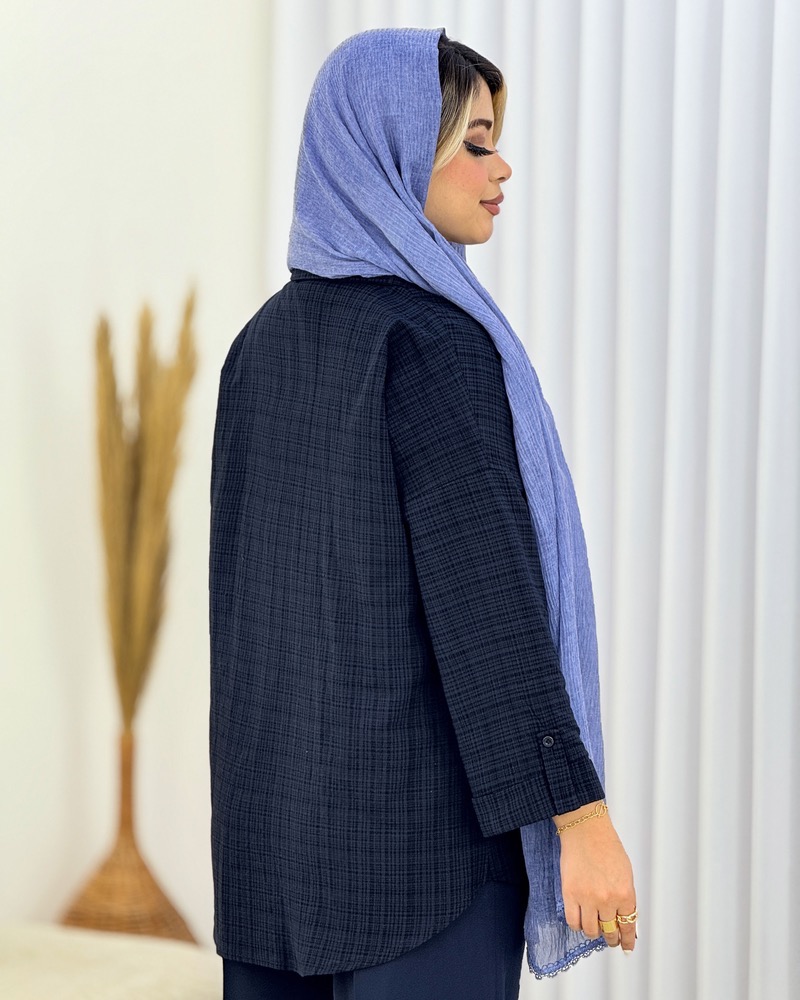 شومیز لینن آستین پاگون دار کد i610