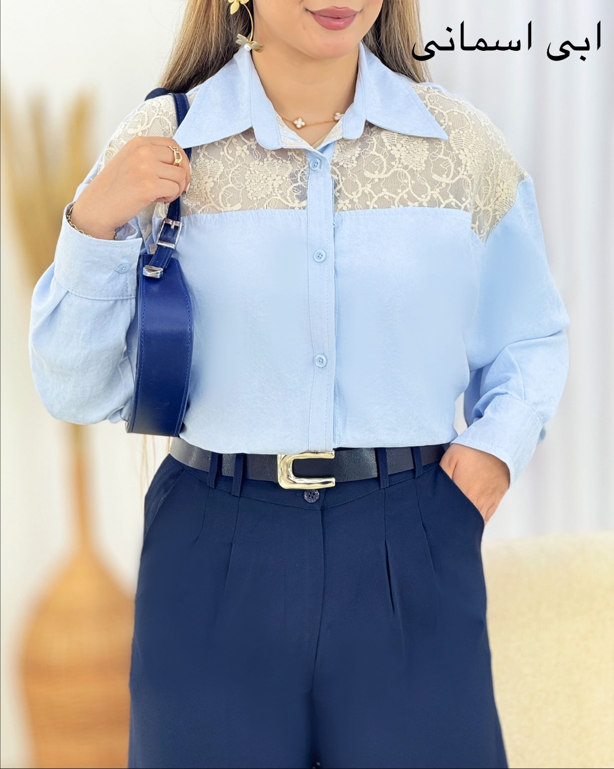شومیز ترکیبی گیپور کد i582