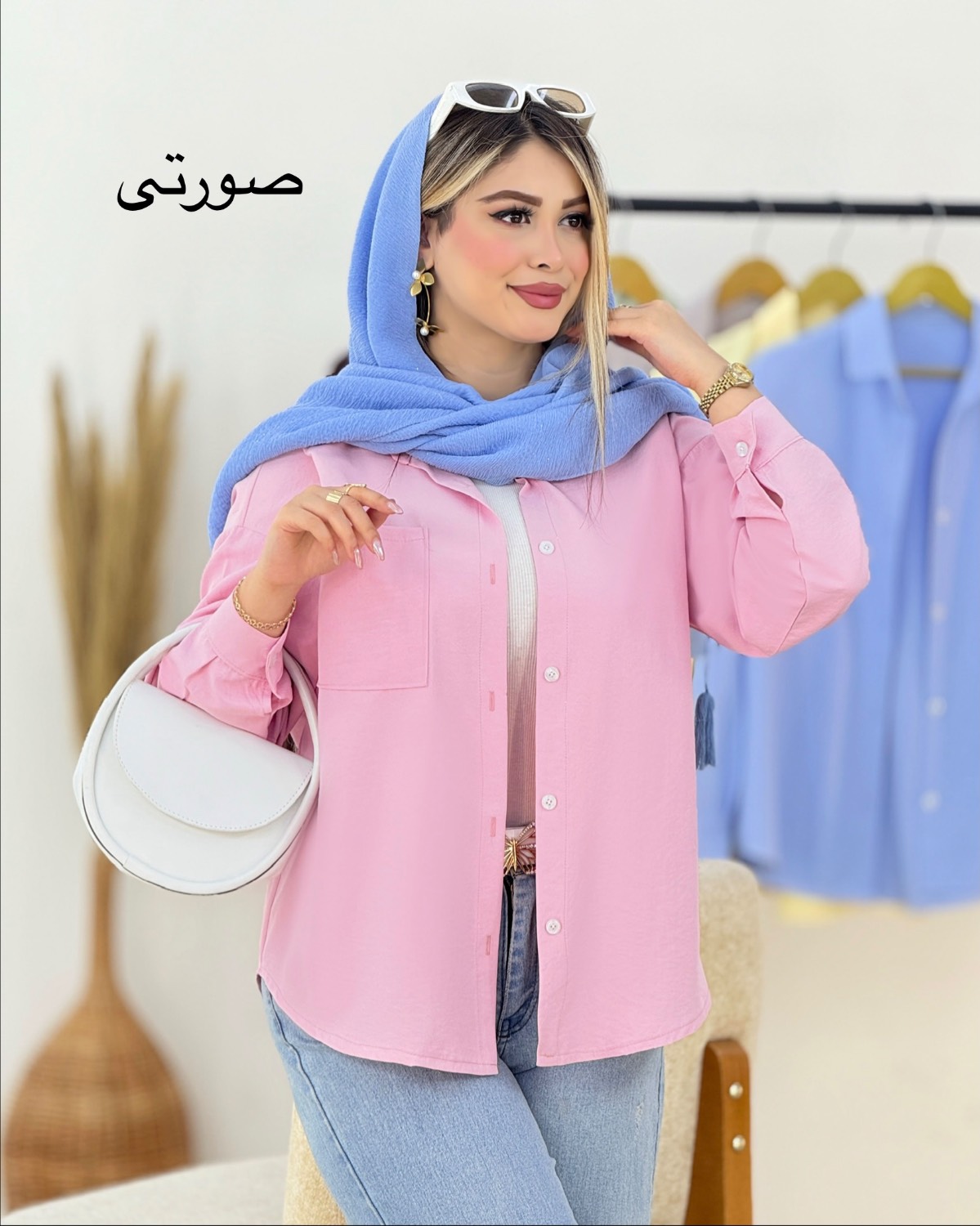 شومیز تک جیب سیلک کد i432