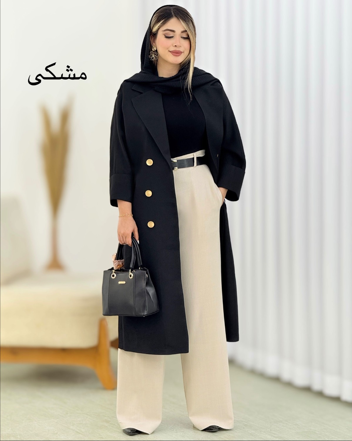 مانتو بلند دکمه نما کد i617