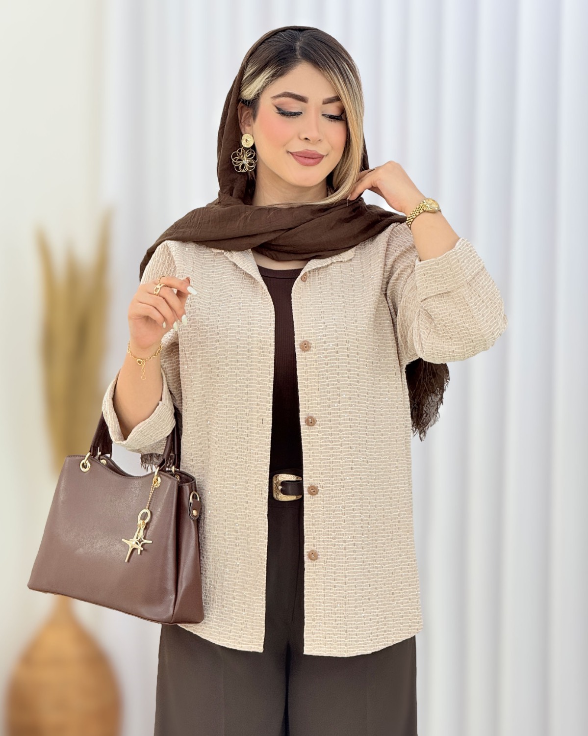 مانتو نگینی آستین پاکتی کد i476