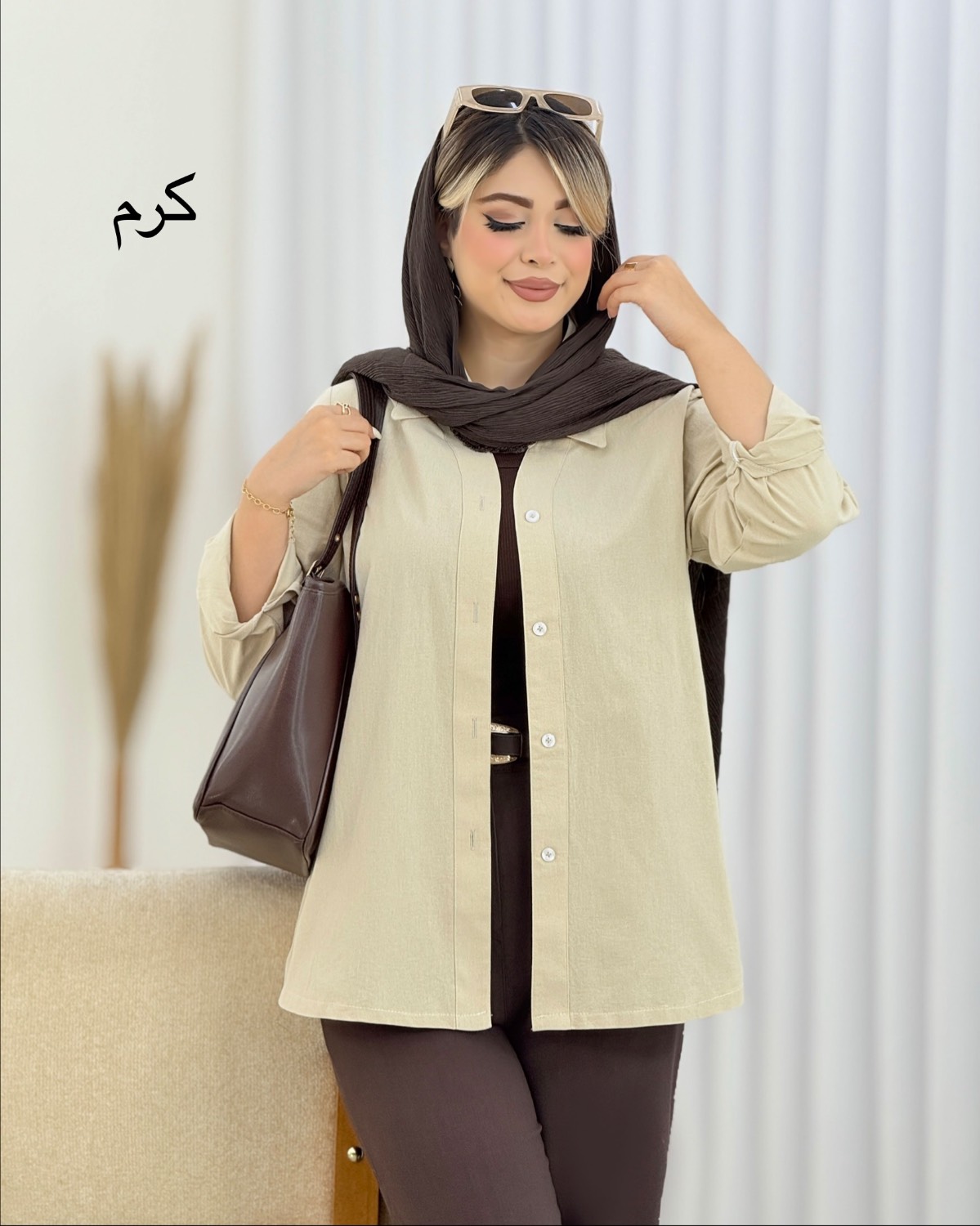 شومیز ساده جلو دکمه کد i463