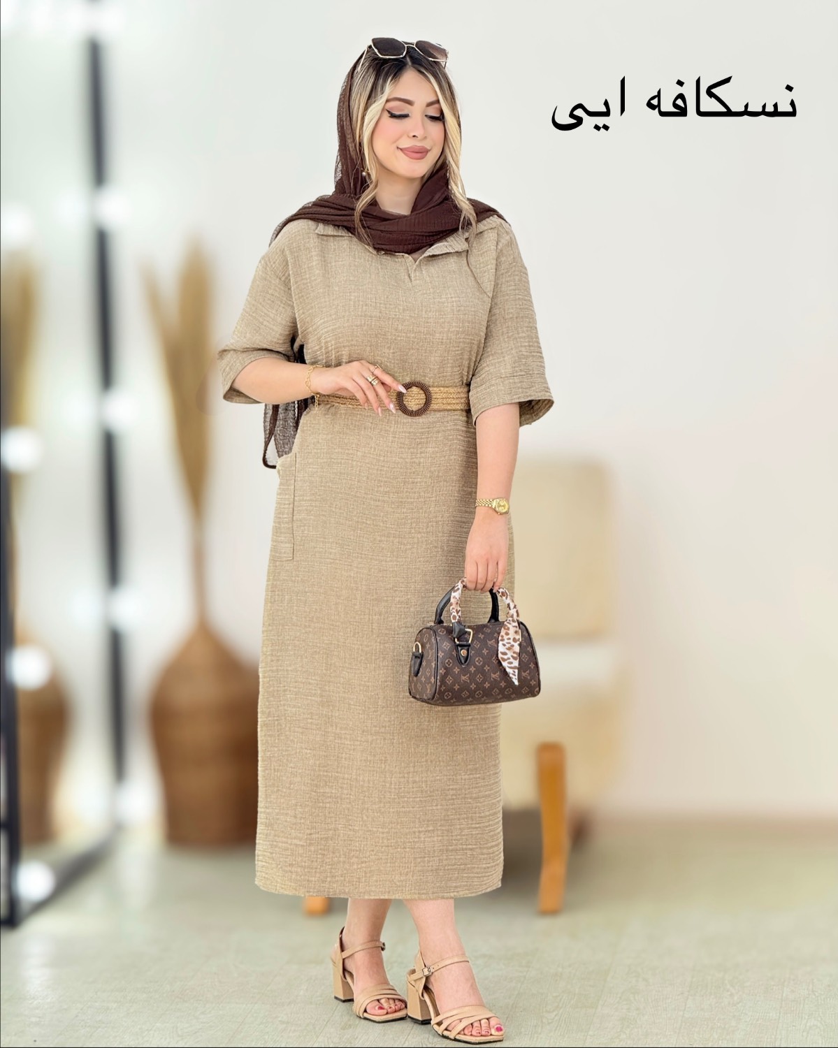 پیراهن بلند تک جیب کد i495