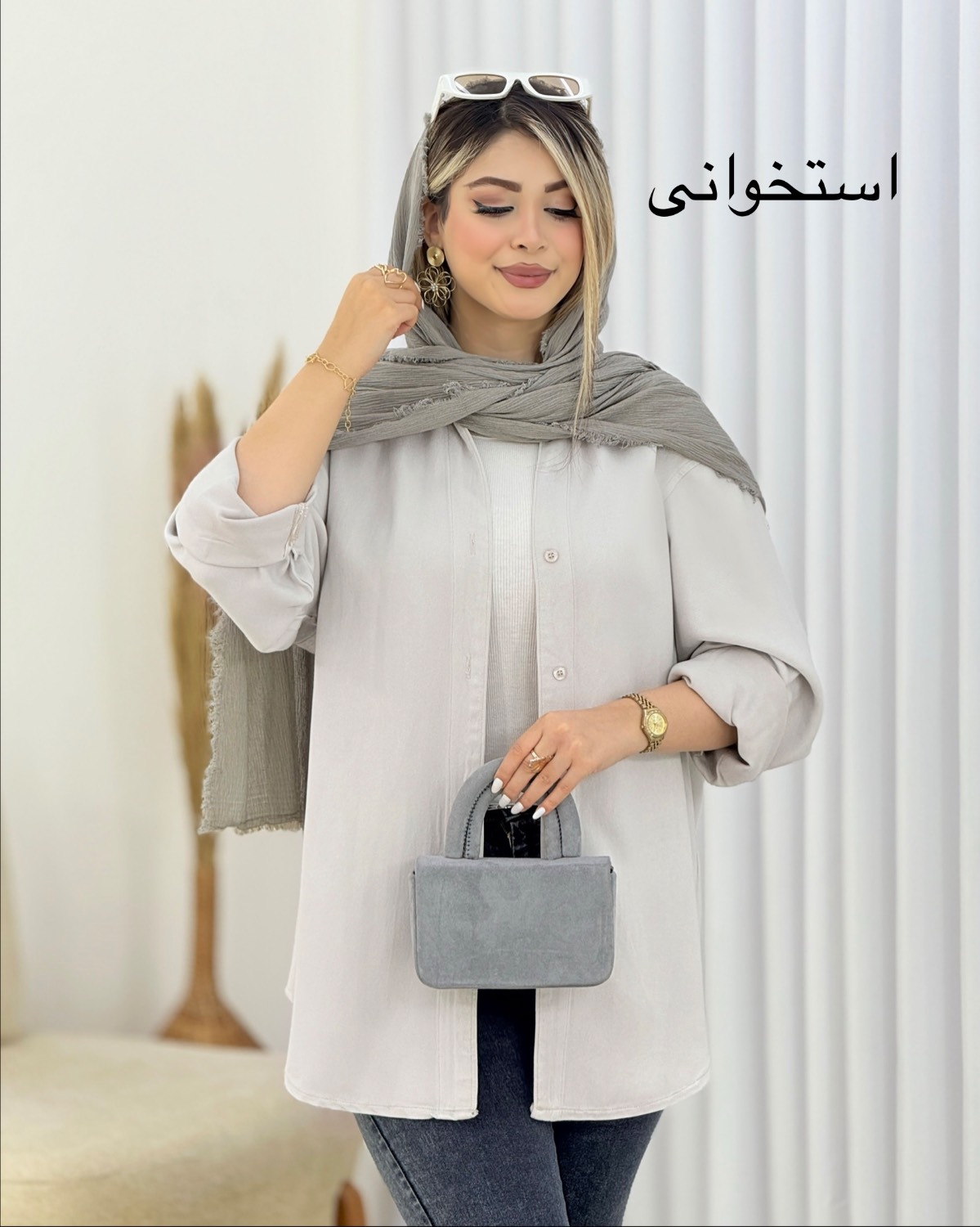 مانتو کتان آستین بلند کد i465