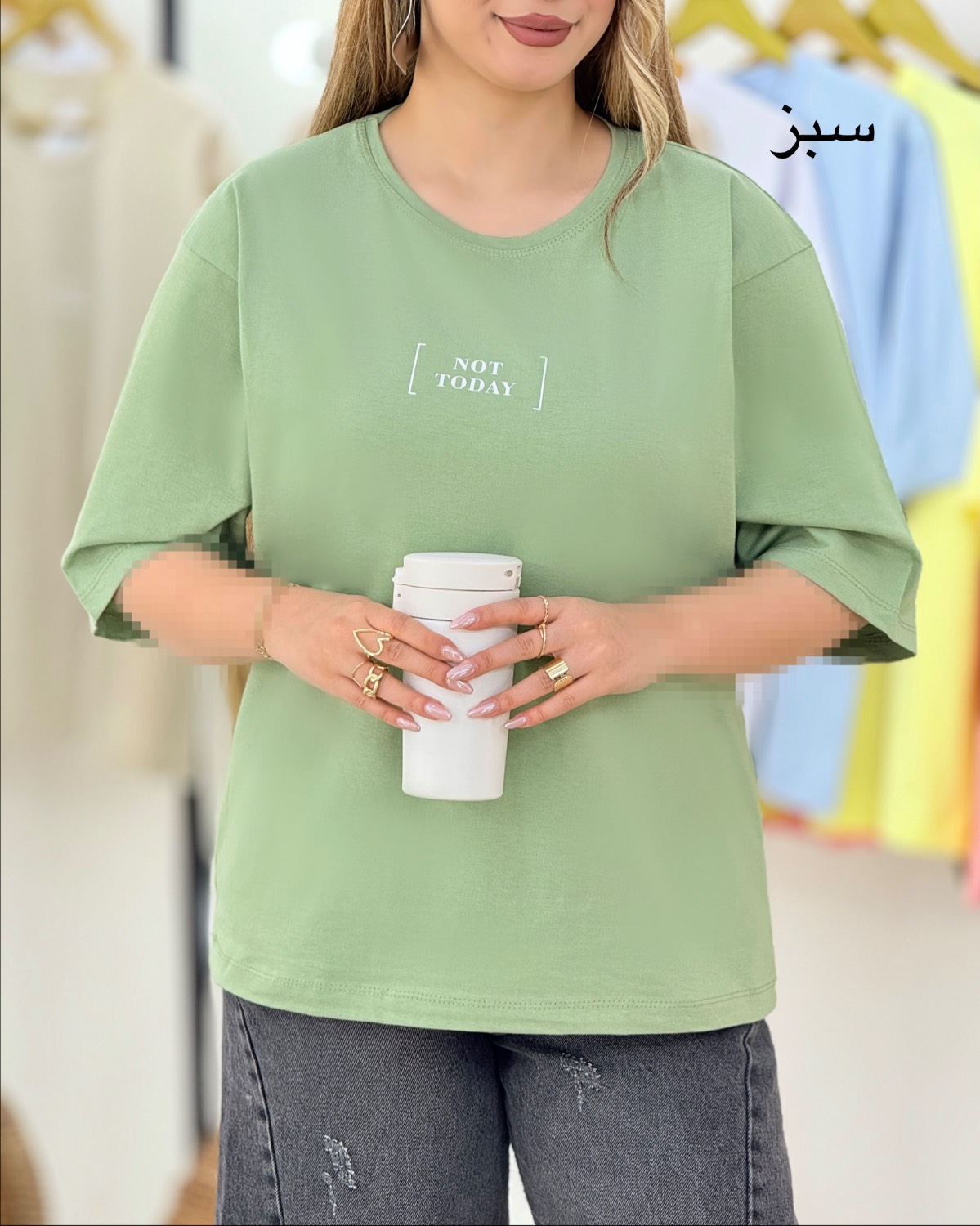 تیشرت باکسی چاپی نخ پنبه کد i415