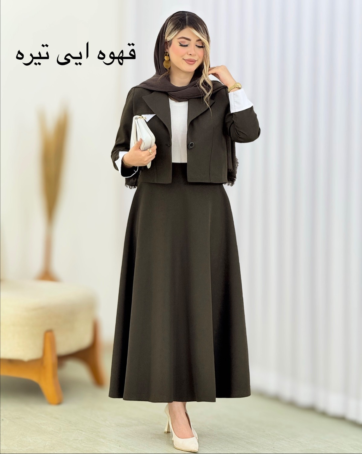 ست کت و دامن مچ سفید کد i607