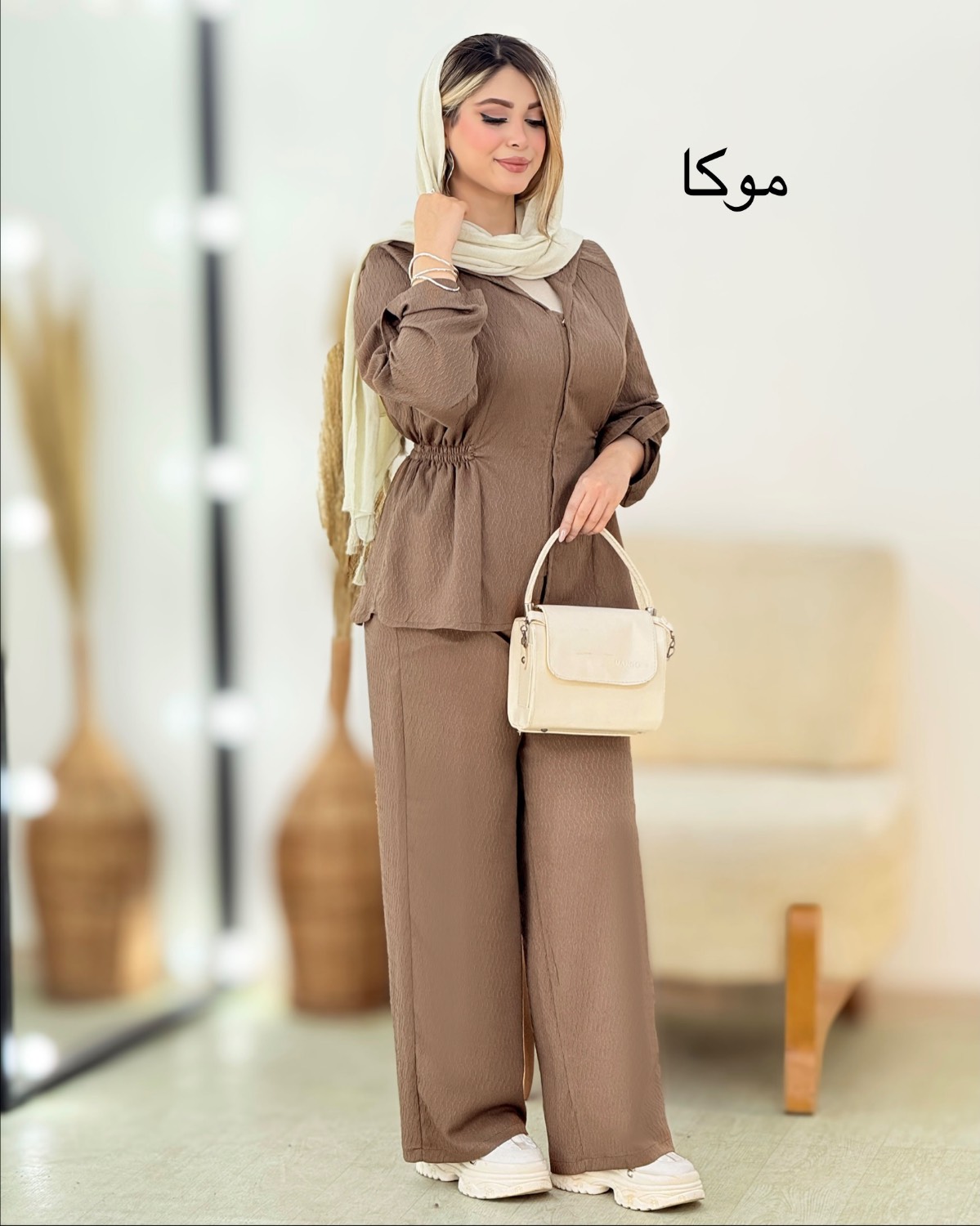 ست شومیز شلوار کمر کش ینزی کد i489
