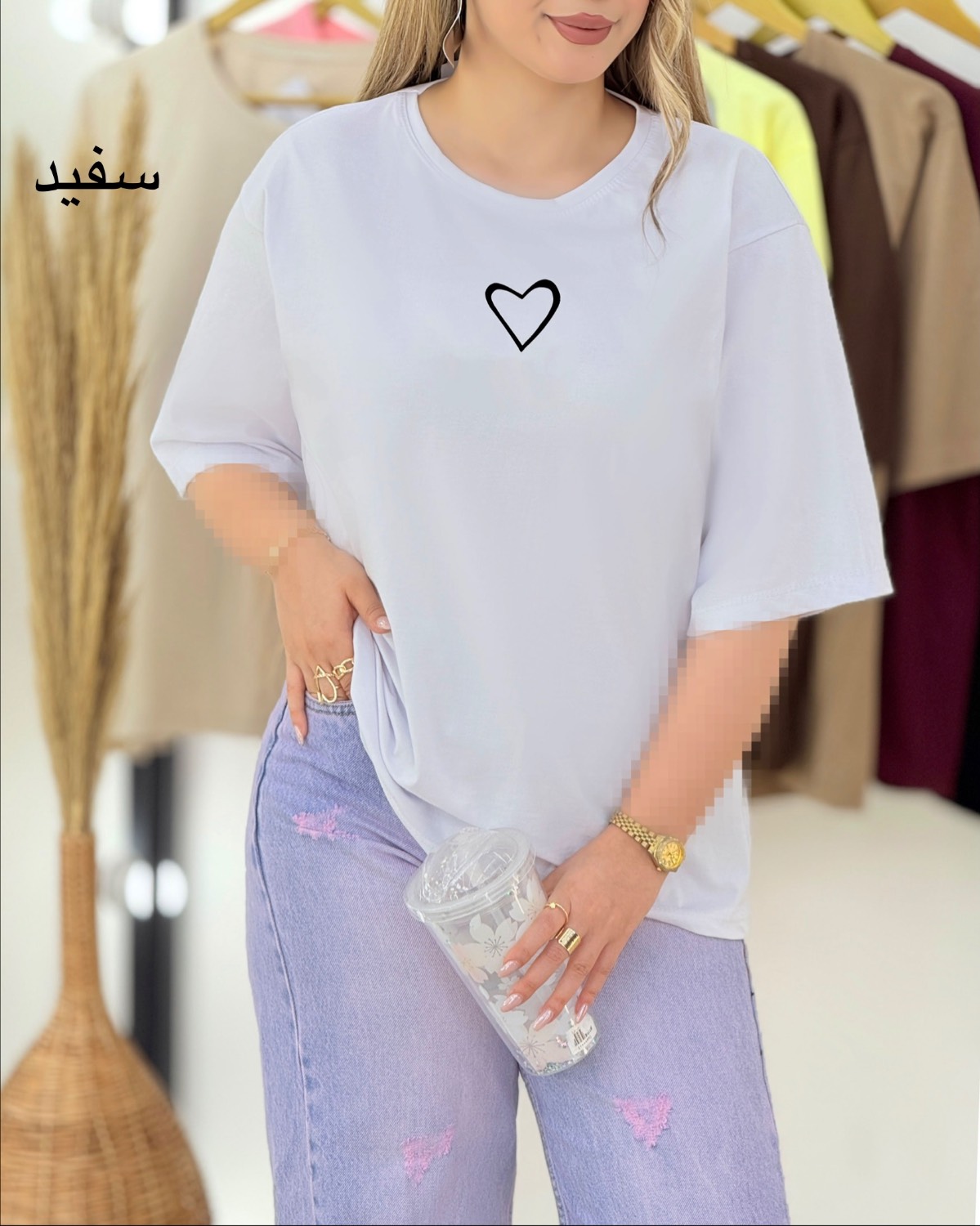 تیشرت باکسی قلبی کد i457