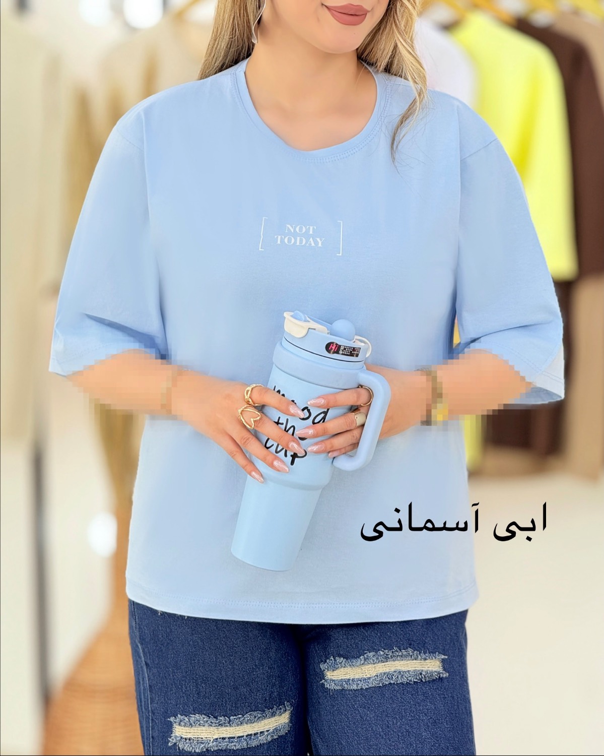 تیشرت باکسی چاپی نخ پنبه کد i415