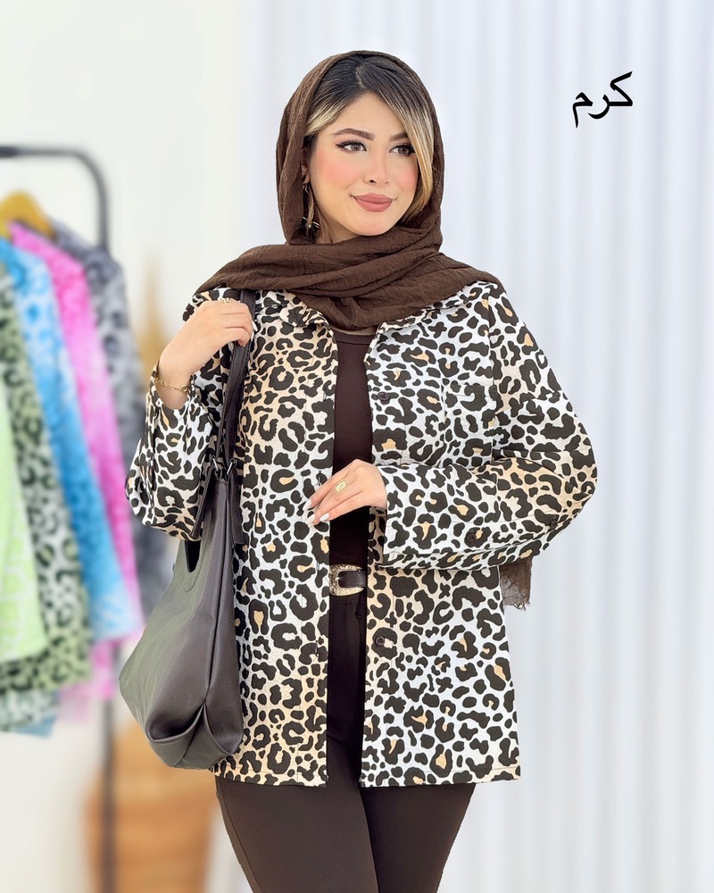 شومیز پلنگی آستین دکمه نما کدi647