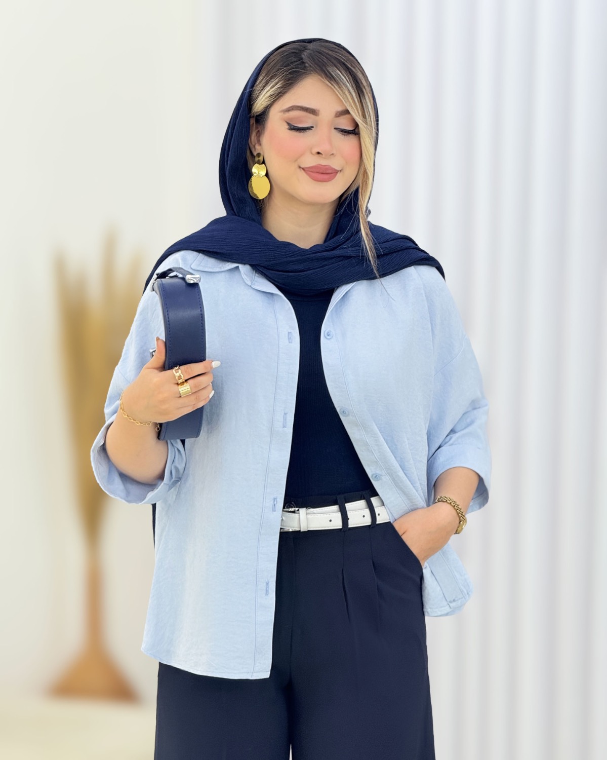 شومیز سیلک پاکتی کد I609