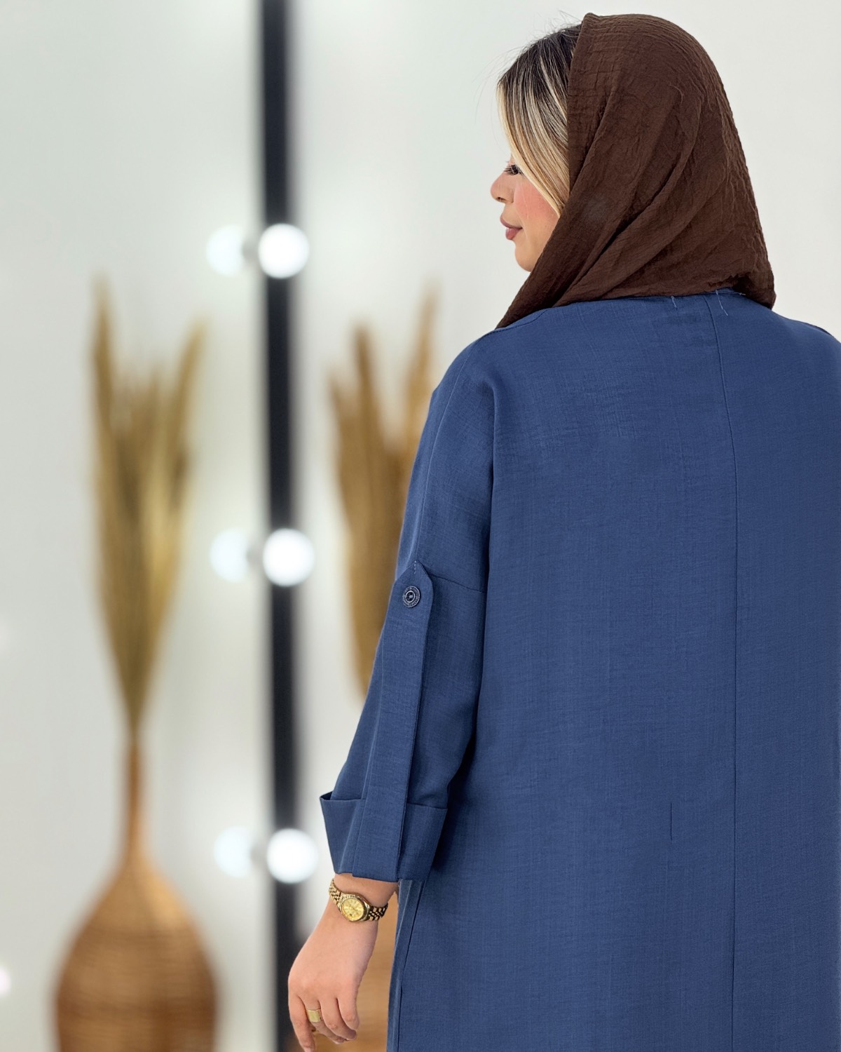 پیراهن آستین پاگون کمربنددار کد i423