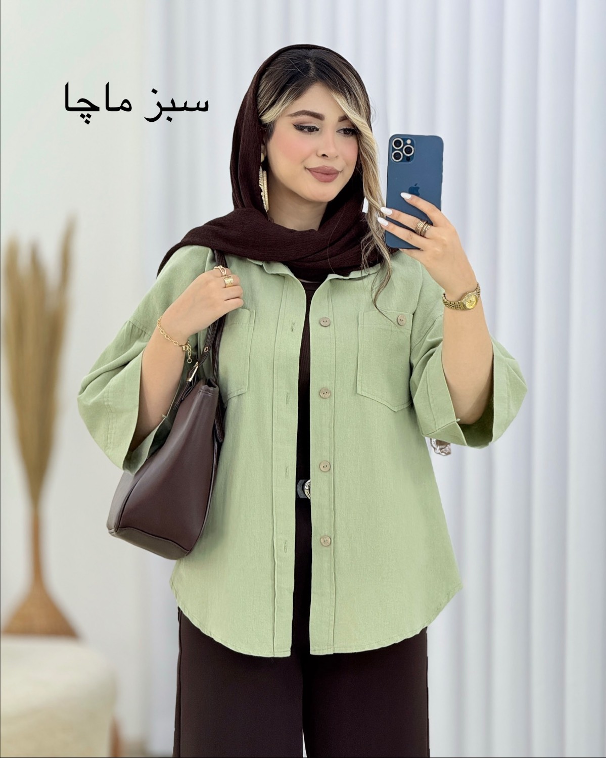 شومیز لینن شست شده کد i434