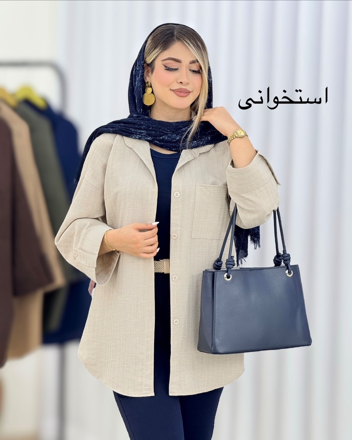 مانتو شانتون جیب‌دار کد i590