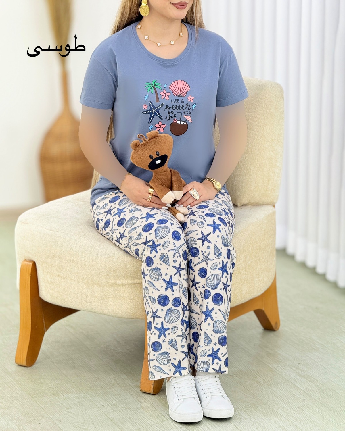 تیشرت و شلوار راحتی طرحدار کد i587