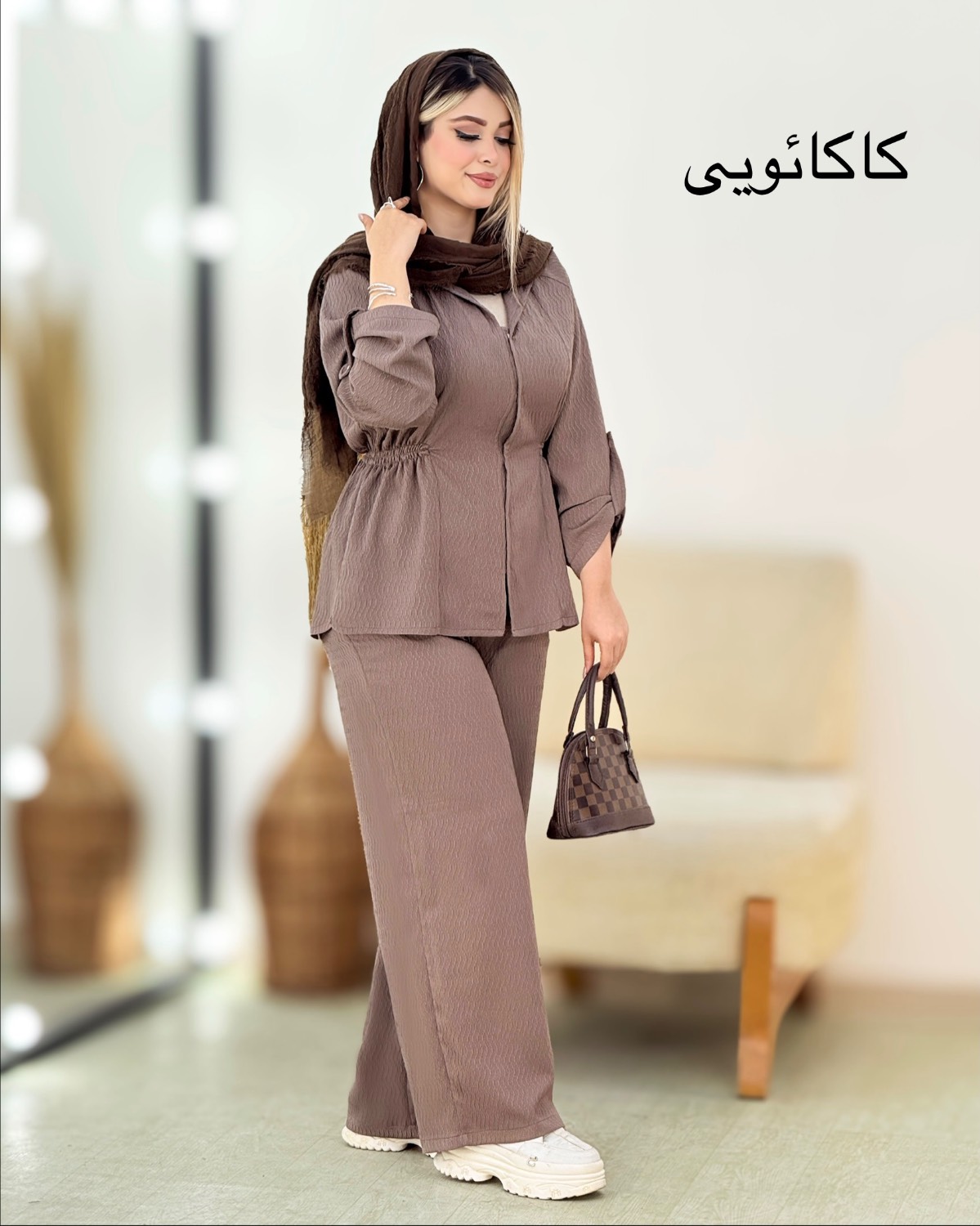 ست شومیز شلوار کمر کش ینزی کد i489