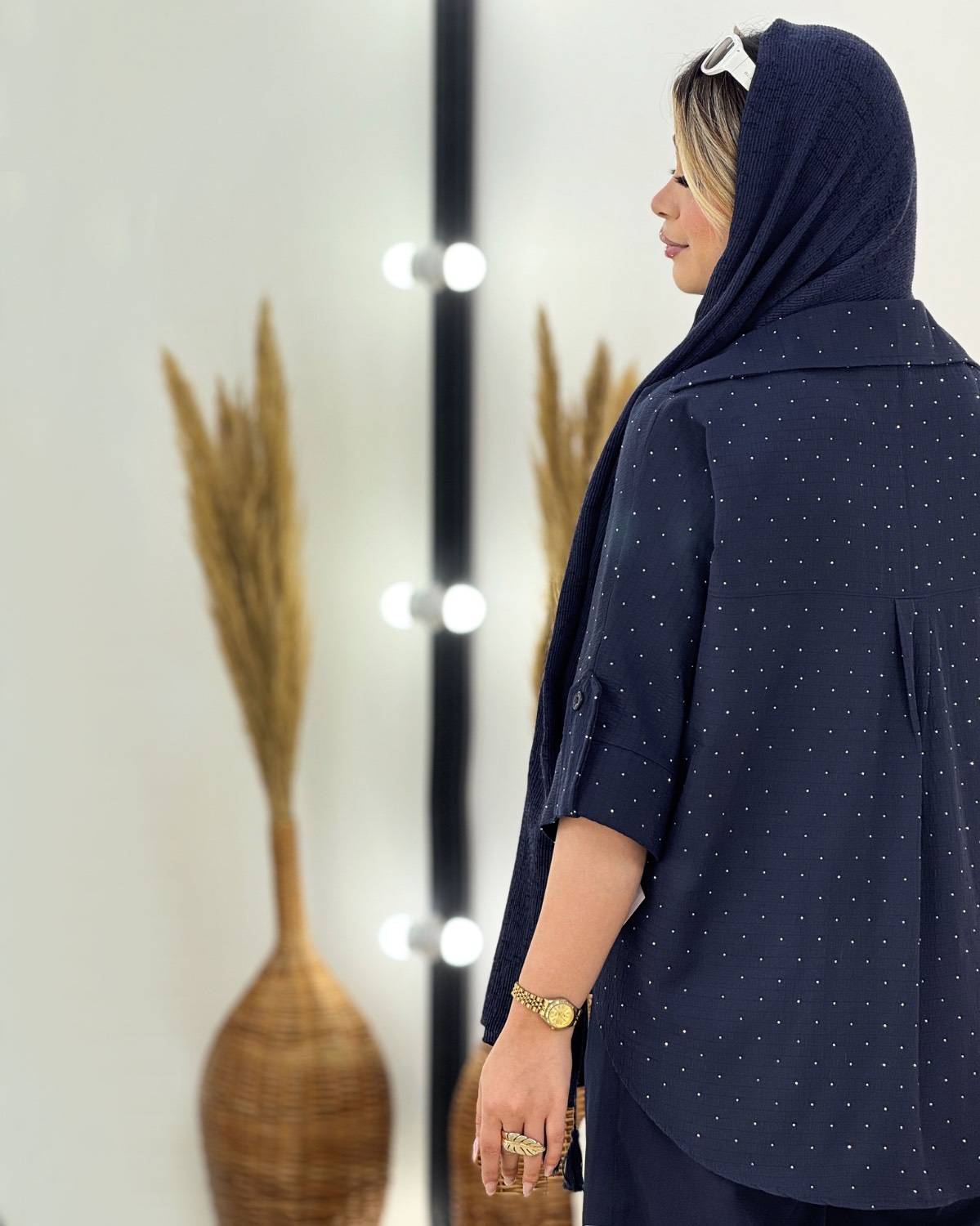 شومیز نگینی پاگون‌دار کد i456