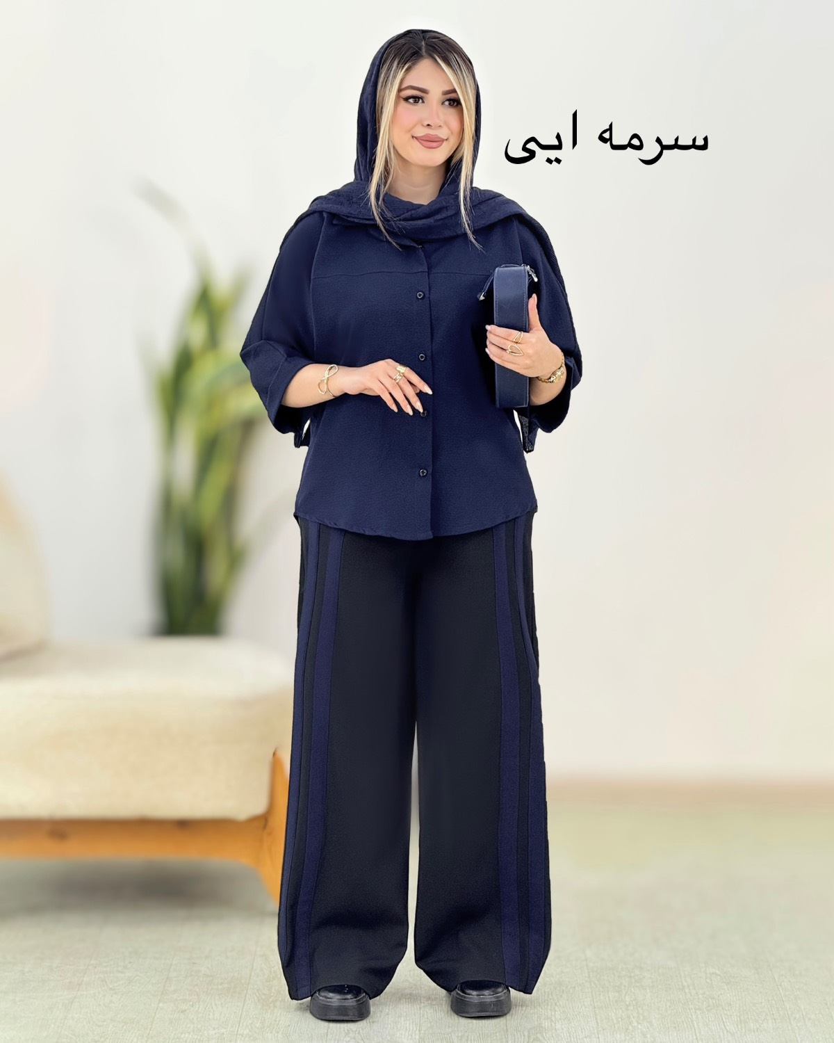 ست شومیز و شلوار دو خط کد i426