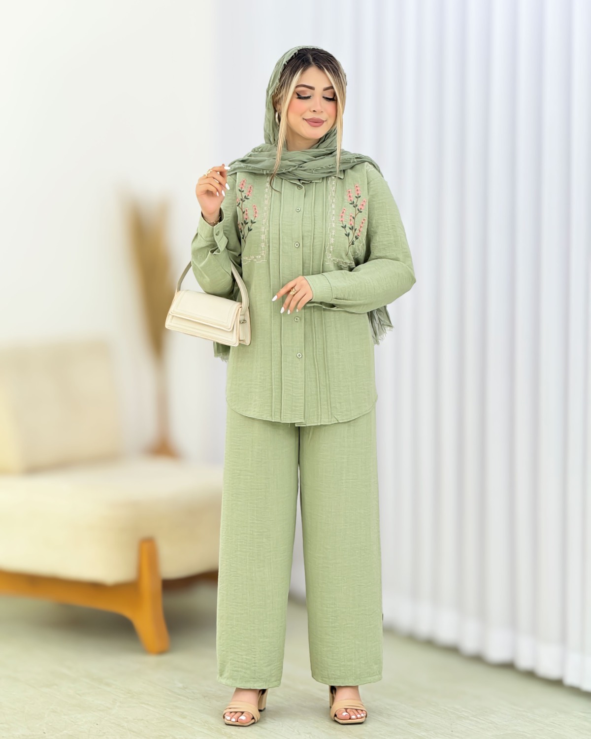 ست شومیز و شلوار گلدوزی کد i569