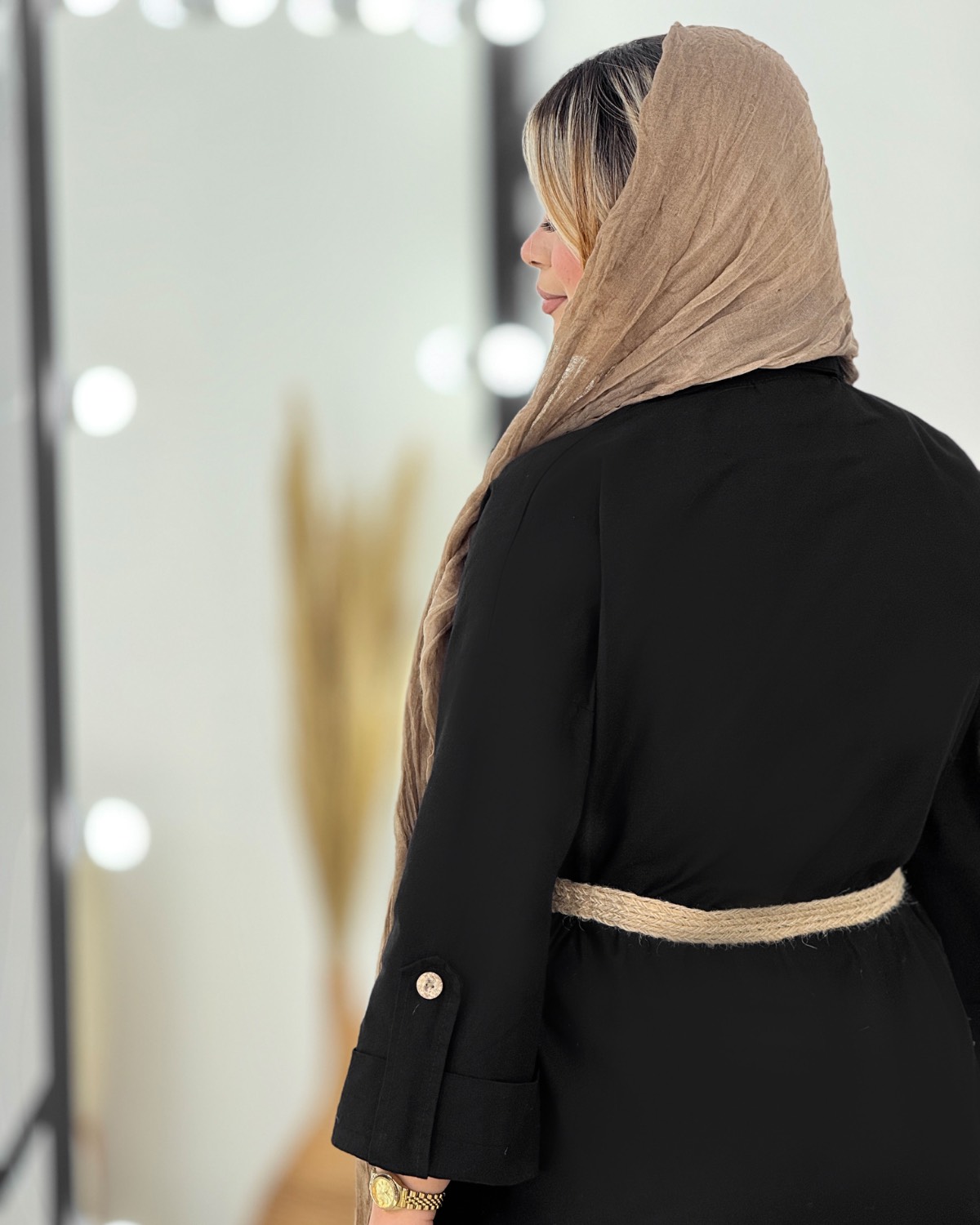 پیراهن آستین پاگون کمربنددار کد i446